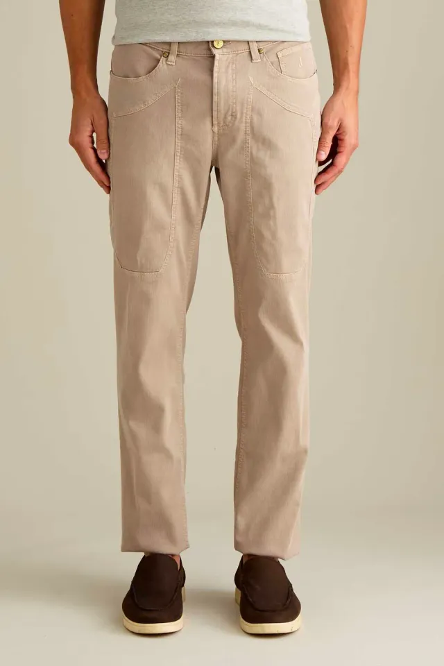 Jeckerson John slim broek piqué beige cemento