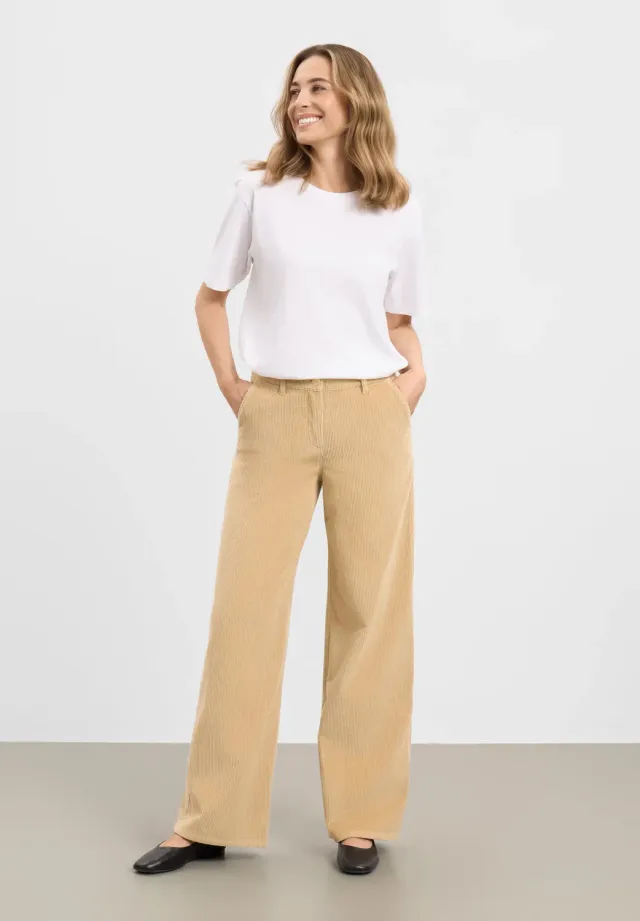 Laurie Charm Loose Corduroy ribbroek cafe latte medium