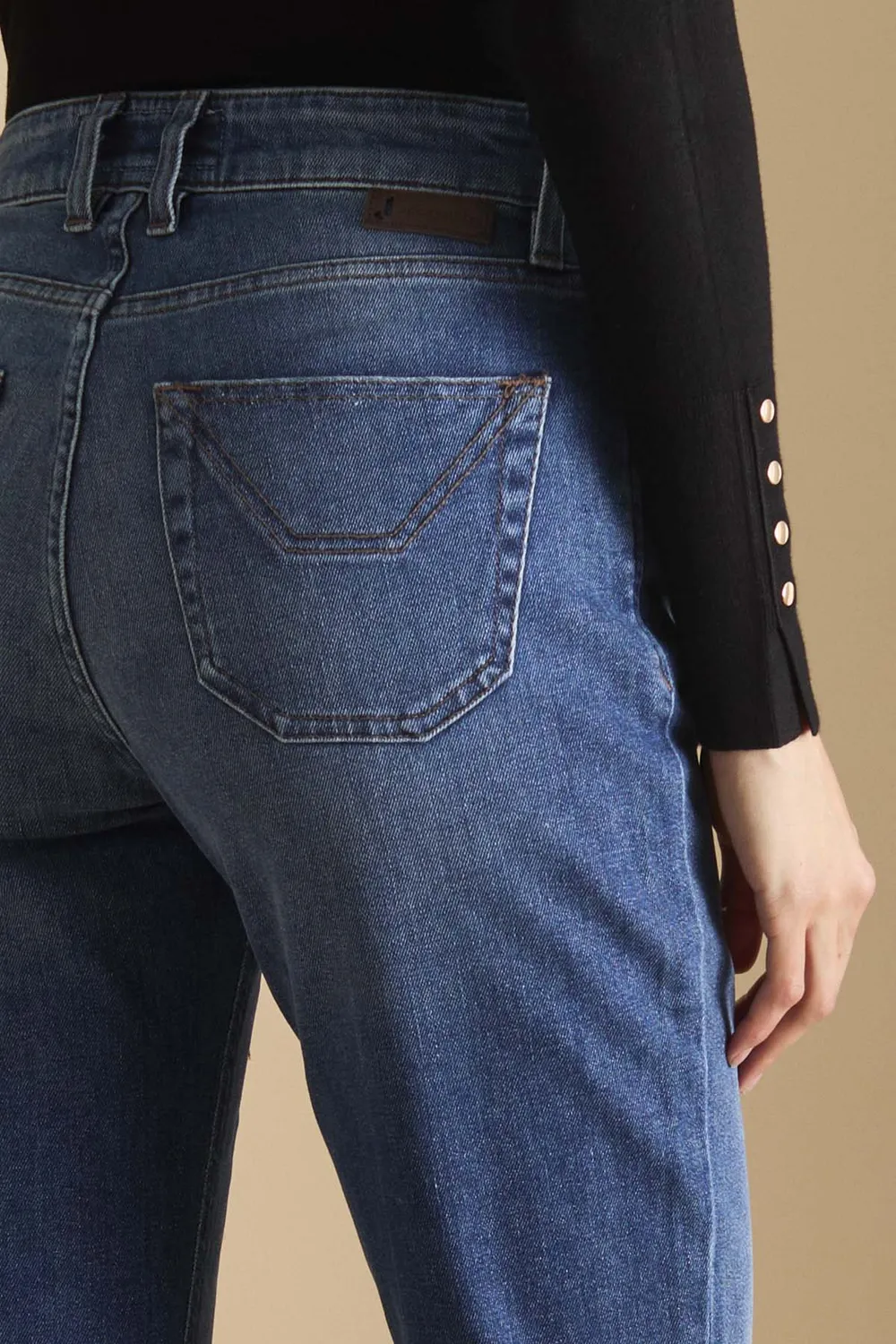 Jeckerson Jane straight fit jeans middelblauw stretch