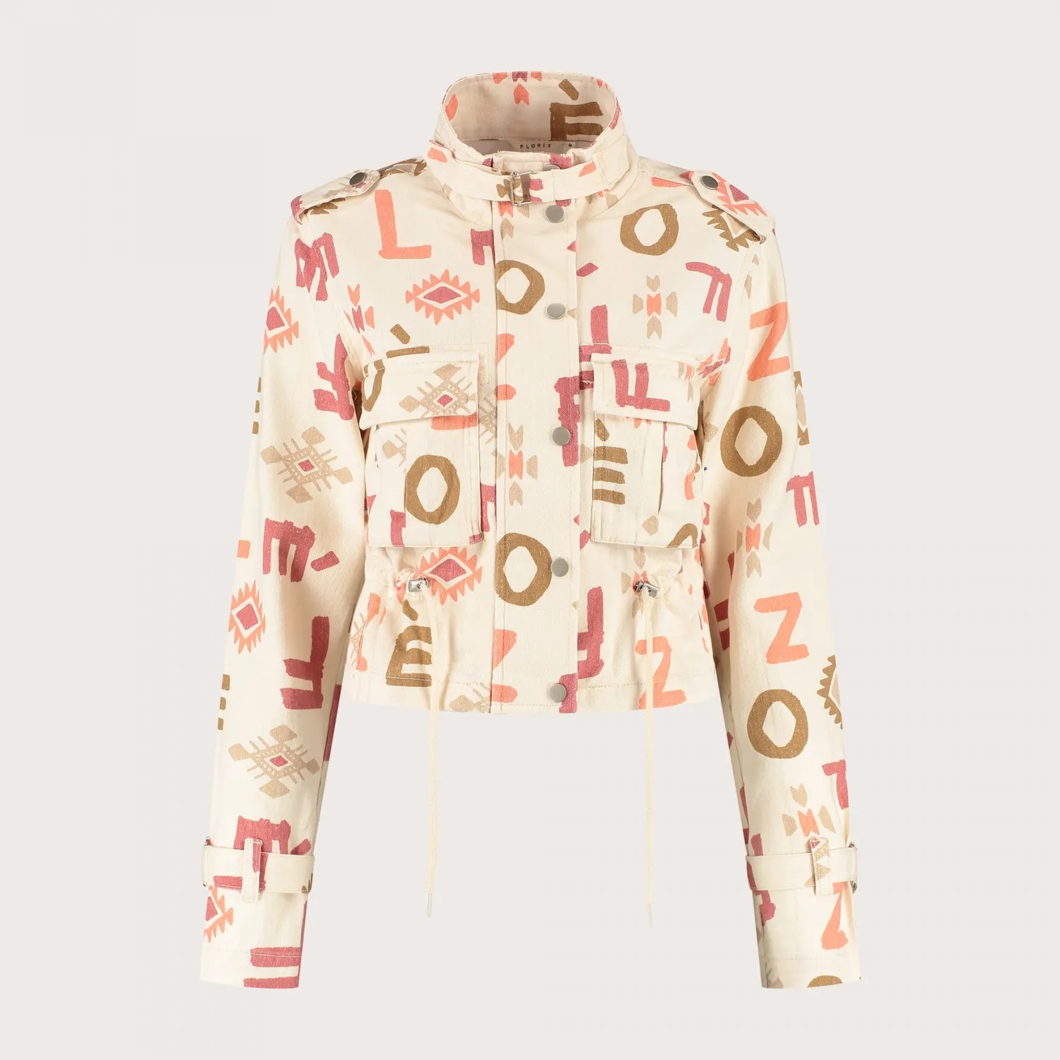 Florez Seven spijkerjack multicolour print cropped