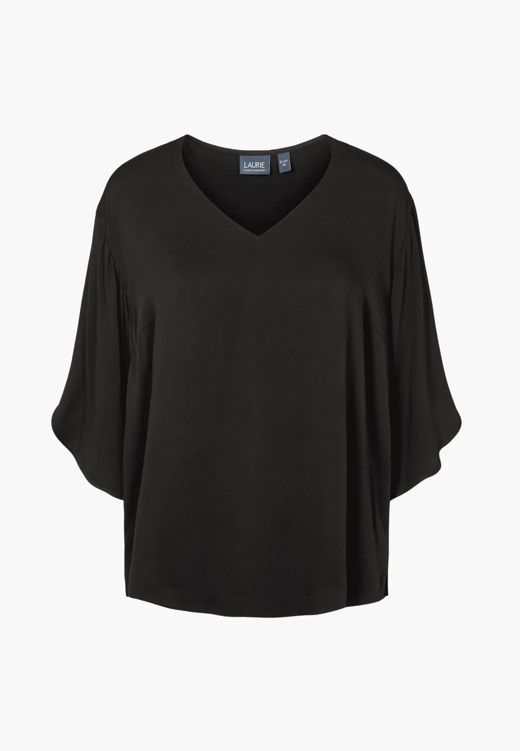 Laurie Nadine blouse 3/4 zwart V-hals