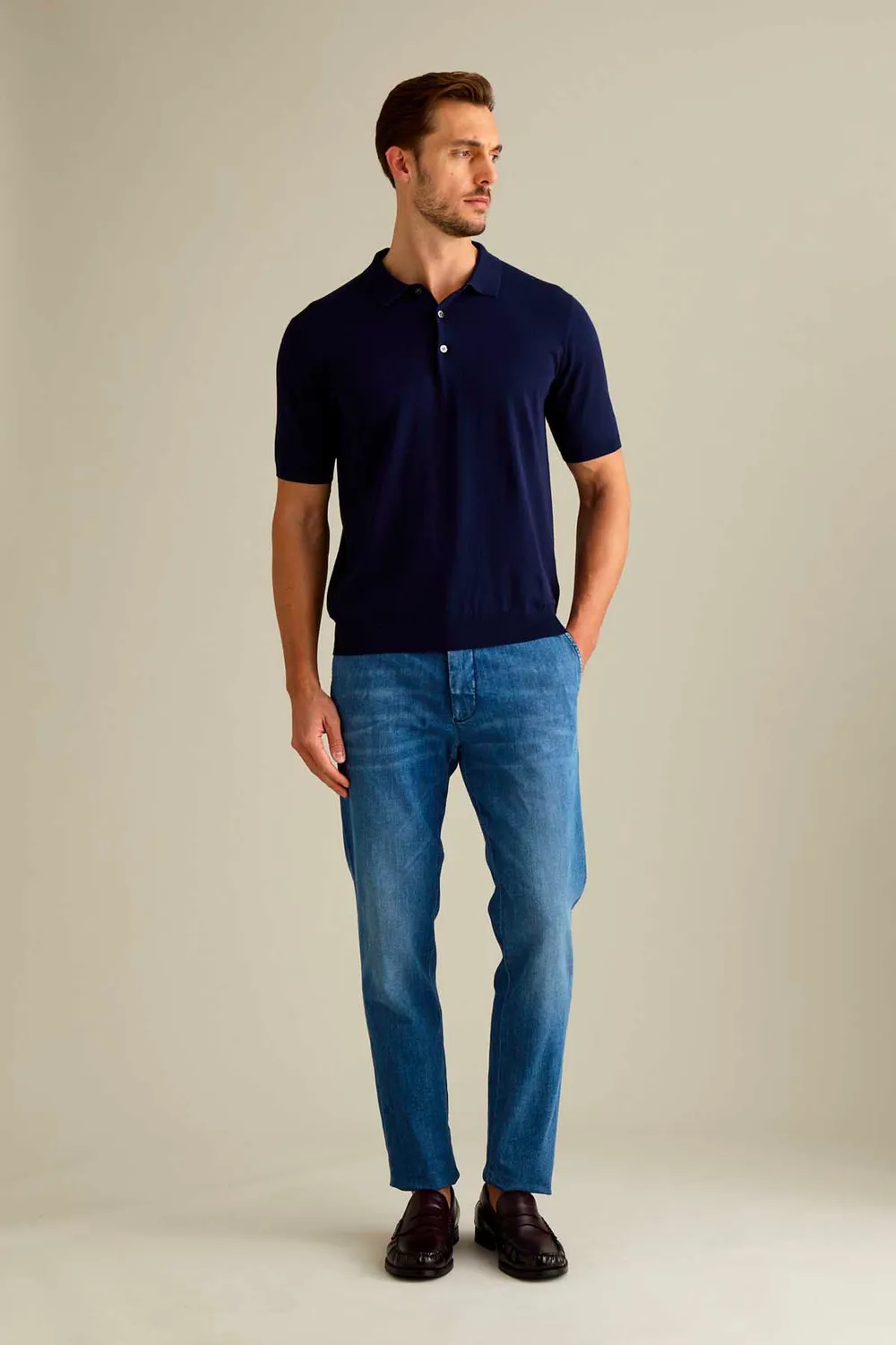 Jeckerson Jack slim fit chino blauw denim