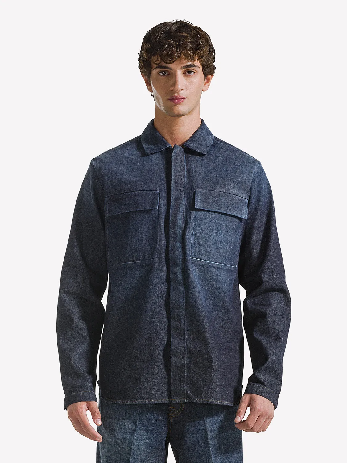 Nine In The Morning Freud EF27 overhemdjas heren navy denim