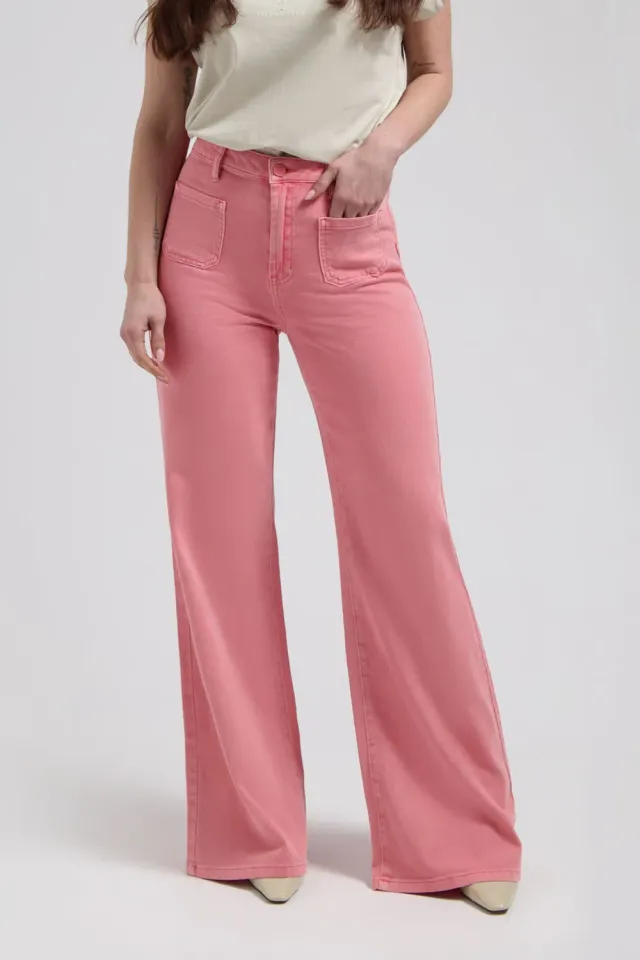 Florez Ana Flared Pocket jeans Coral high waist