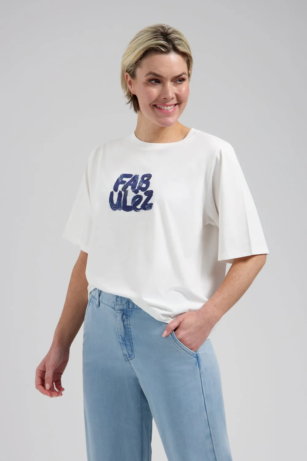 Florez Milani T-shirt wit fabulez kraaltjes