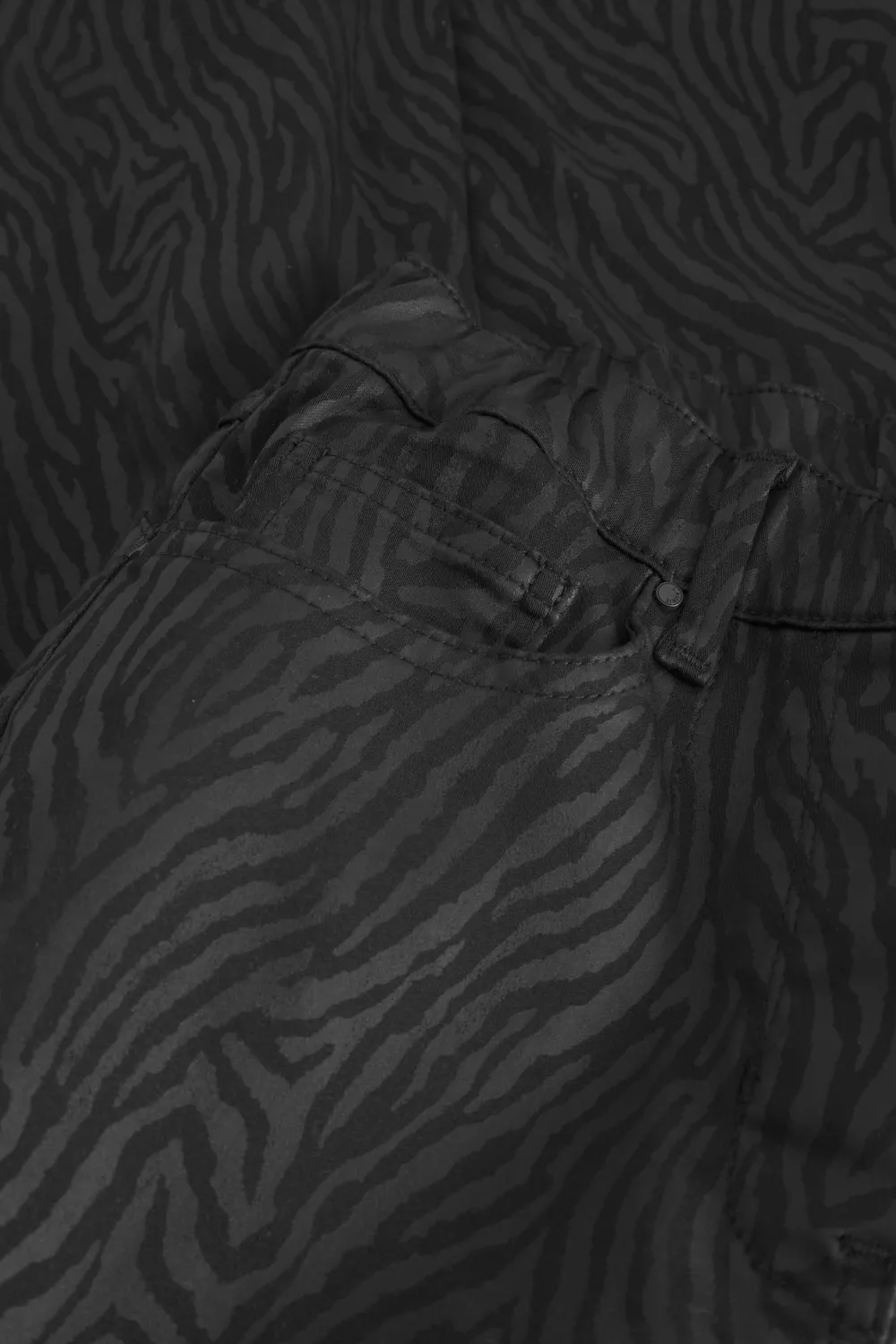 Laurie Hannah Regular broek Black Zebra Print extra kort stretch