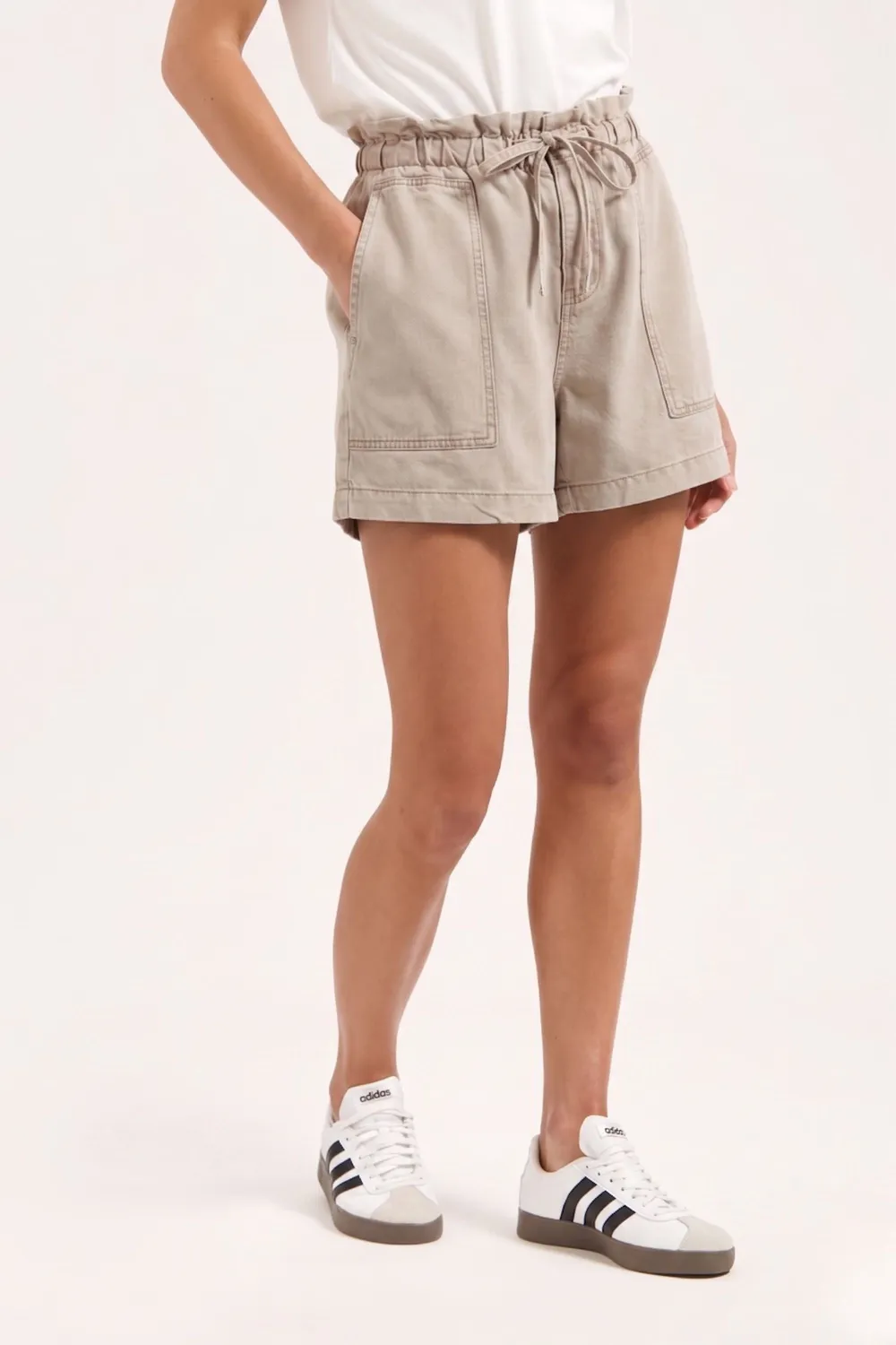 Florez Will short urban taupe geplooide taille