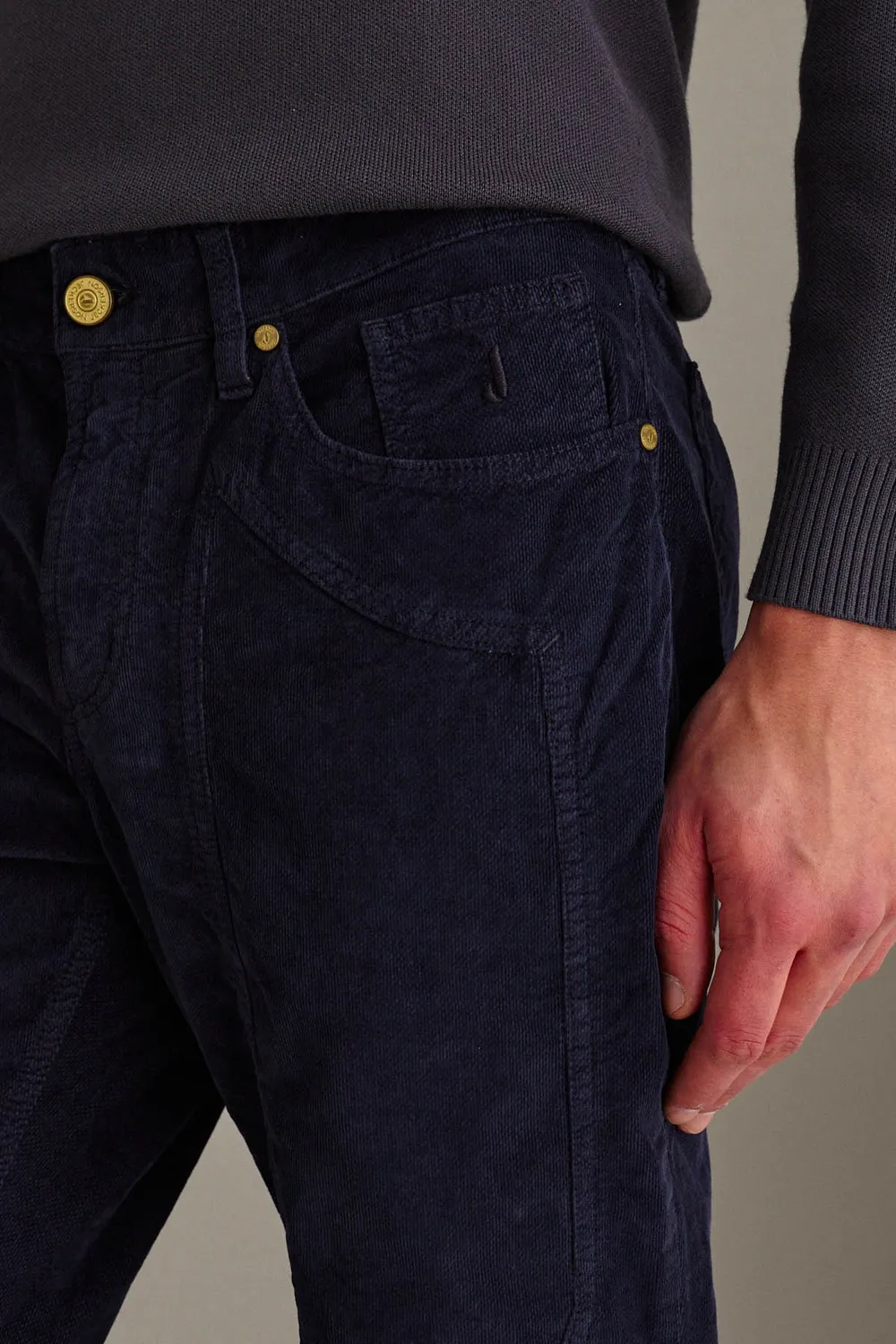 Jeckerson John slim fit broek donkerblauw fluweel