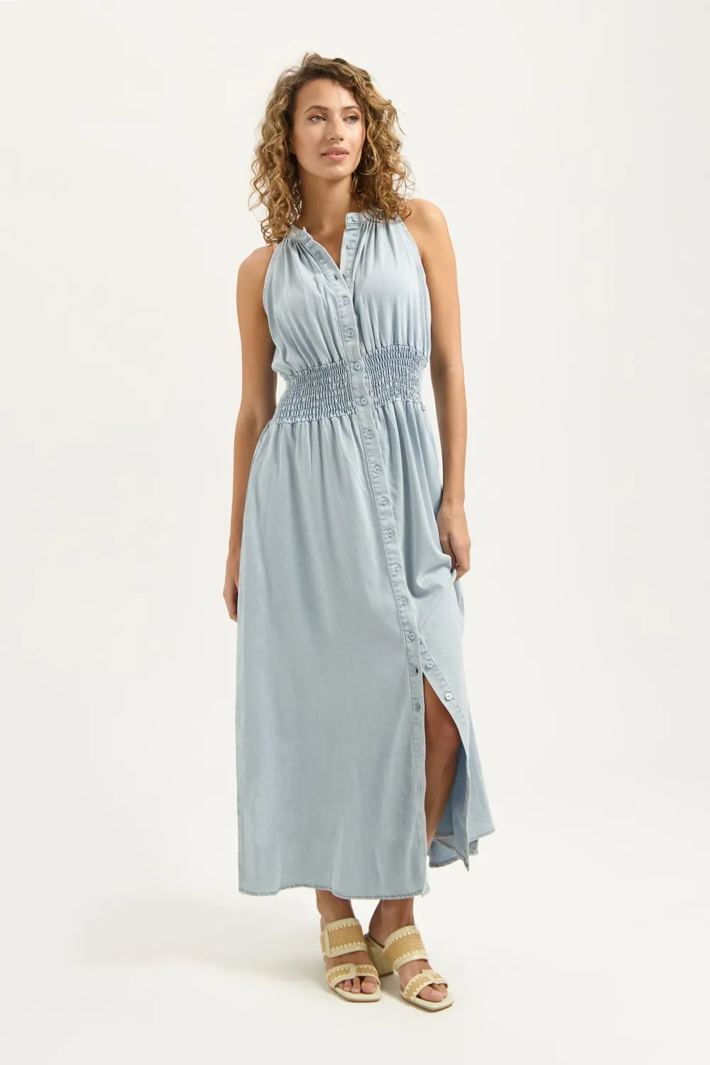 Florez Coco Dress maxi jurk Clear Blue denim