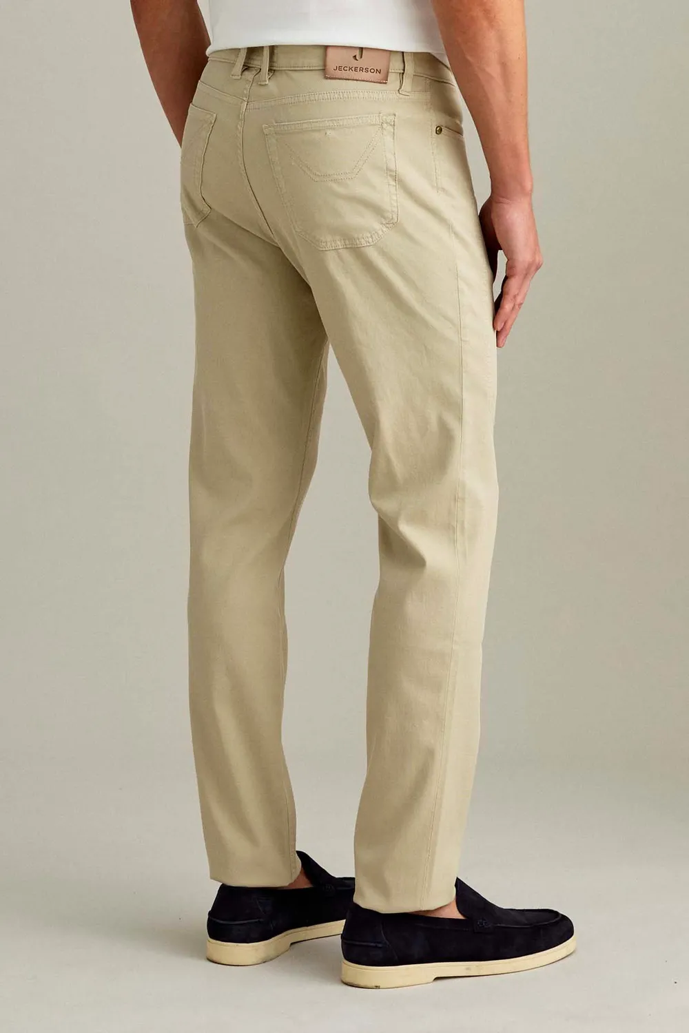 Jeckerson John slim fit broek lichtbeige katoen