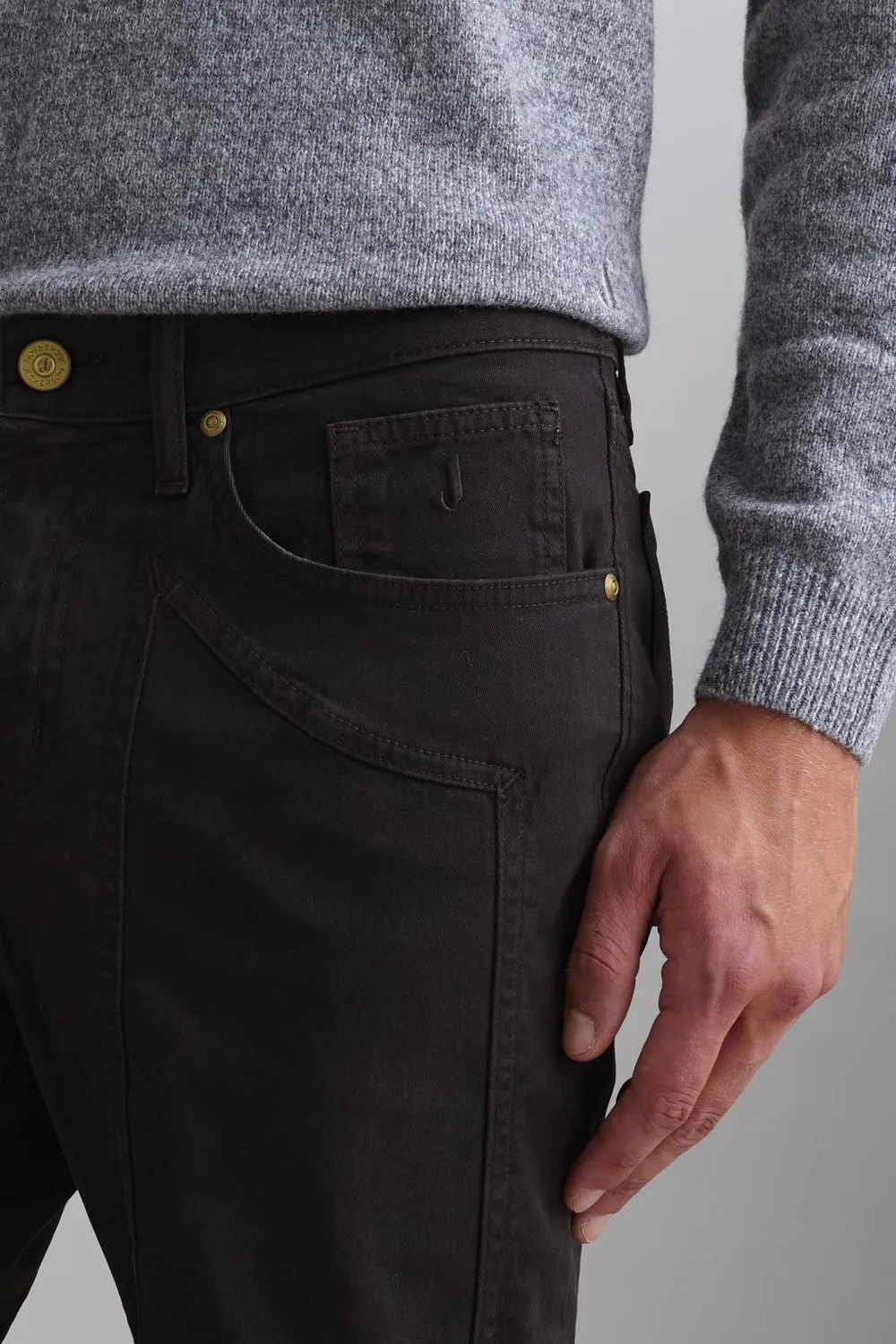 Jeckerson John slim fit broek heren donkerbruin gabardine