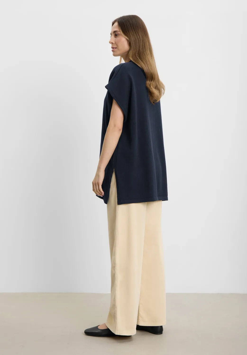 Laurie Isabell vest dames navy merinowol