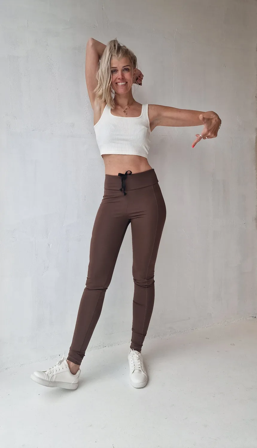 Langeleggings extra lange sportlegging bruin 36 met zak