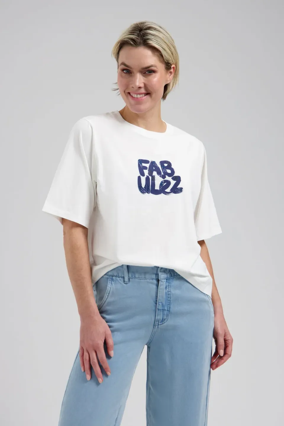 Florez Milani T-shirt wit fabulez kraaltjes