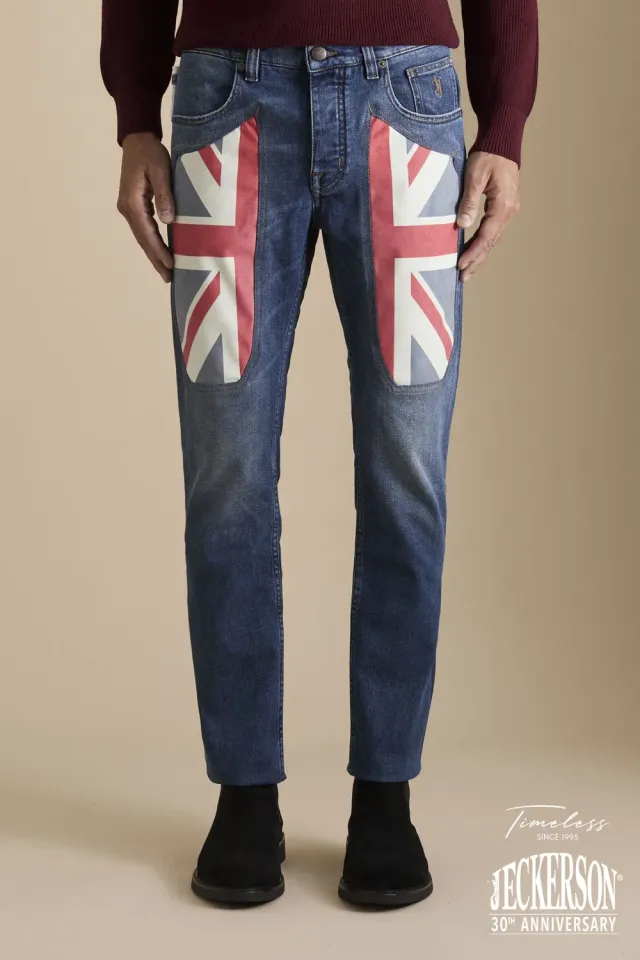 Jeckerson Anniversary Slim Fit Jeans Blauw UK Patch