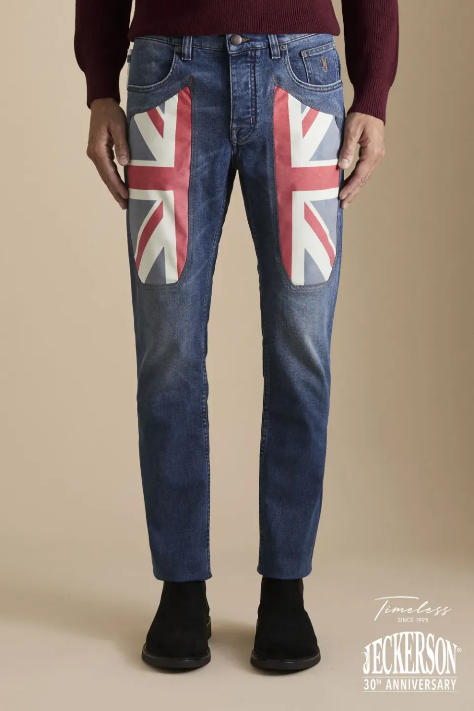 Jeckerson Anniversary Slim Fit Jeans Blauw UK Patch