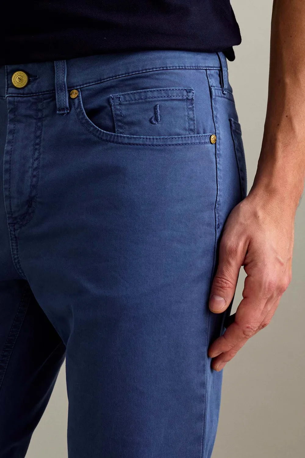 Jeckerson Jordan slim fit broek blauw gabardine