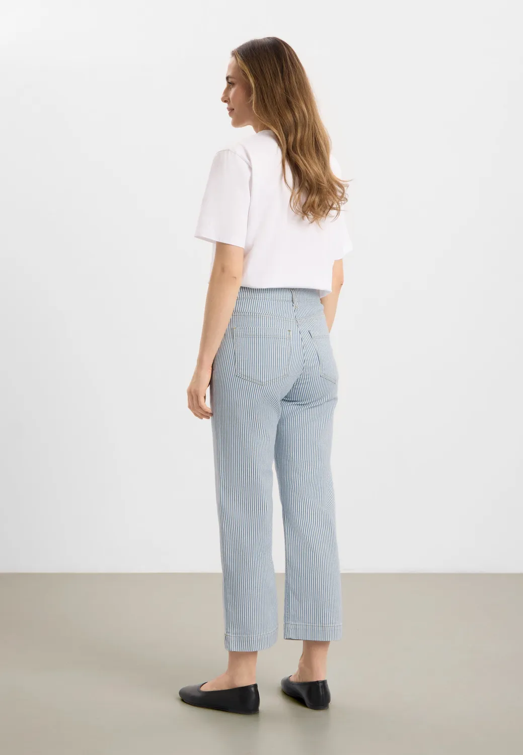 Laurie Amelia Slit Straight CL jeans White blue stripe