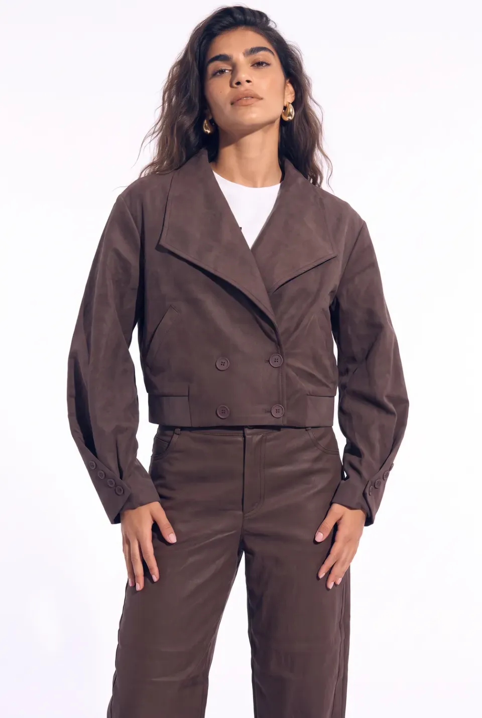 Florez Alexi Jacket jack Dark Brown imitatieleer