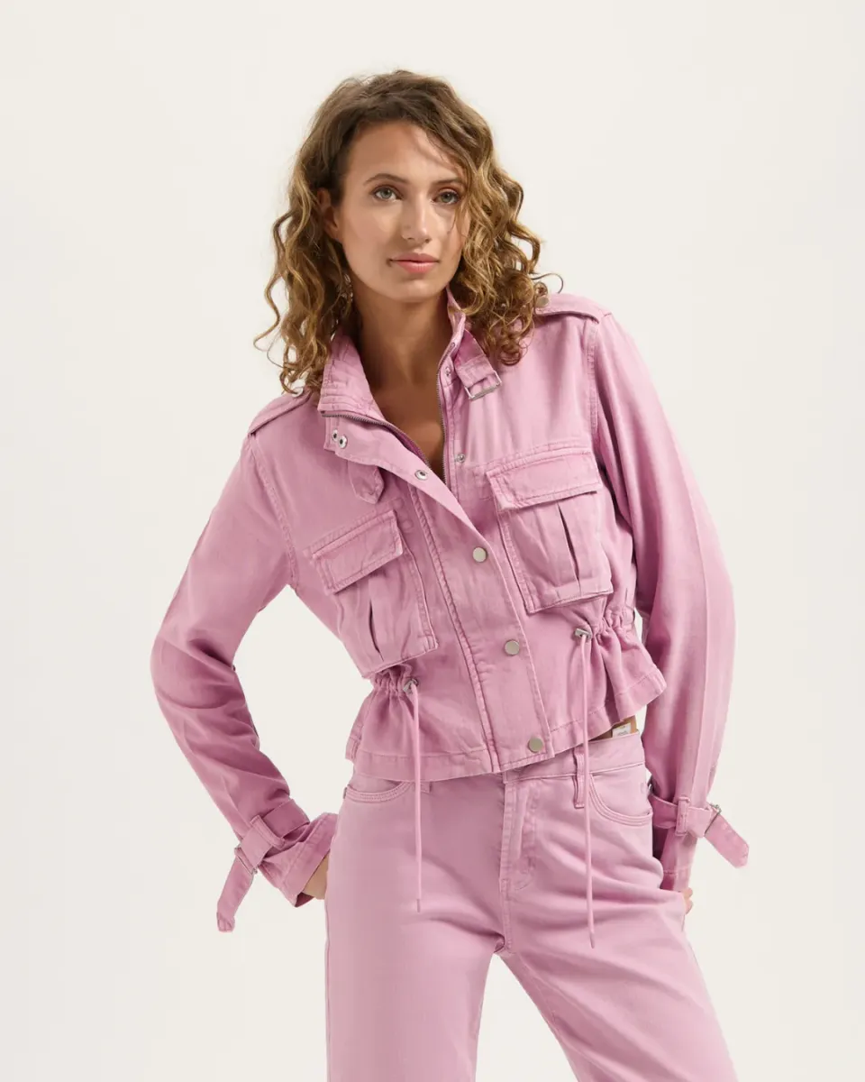 Florez Seven spijkerjack paars cropped taille