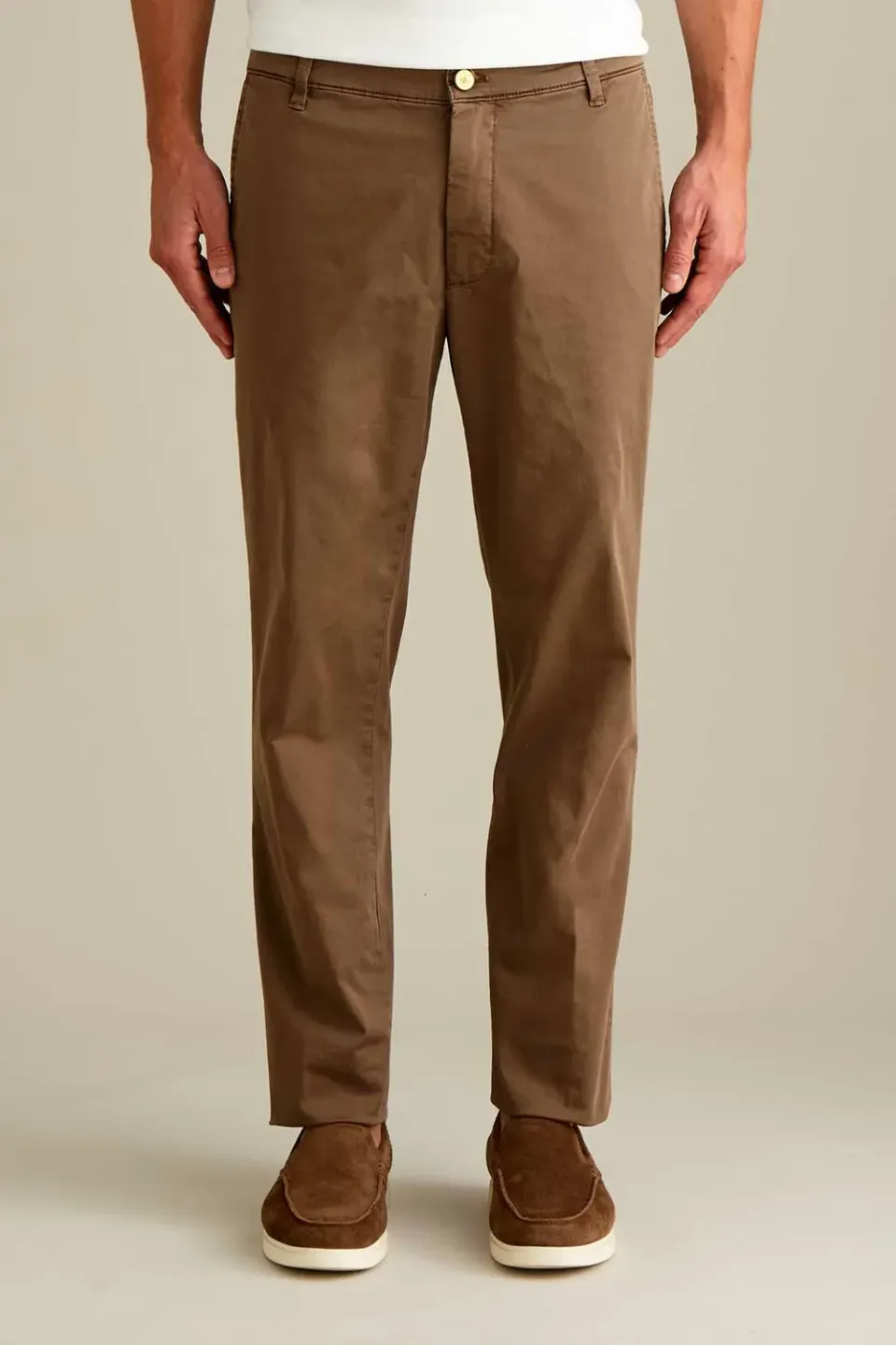 Jeckerson Jack slim fit chino lichtbruin katoen