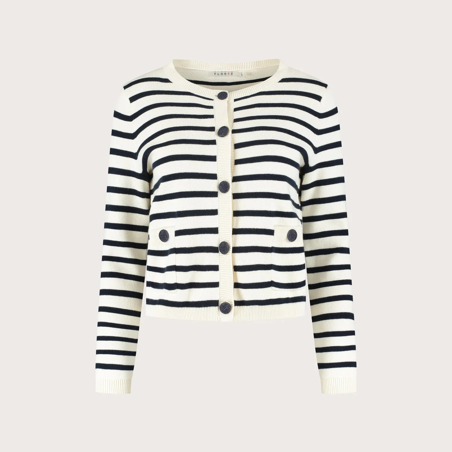 Florez Katerina cardigan vest blauw gestreept