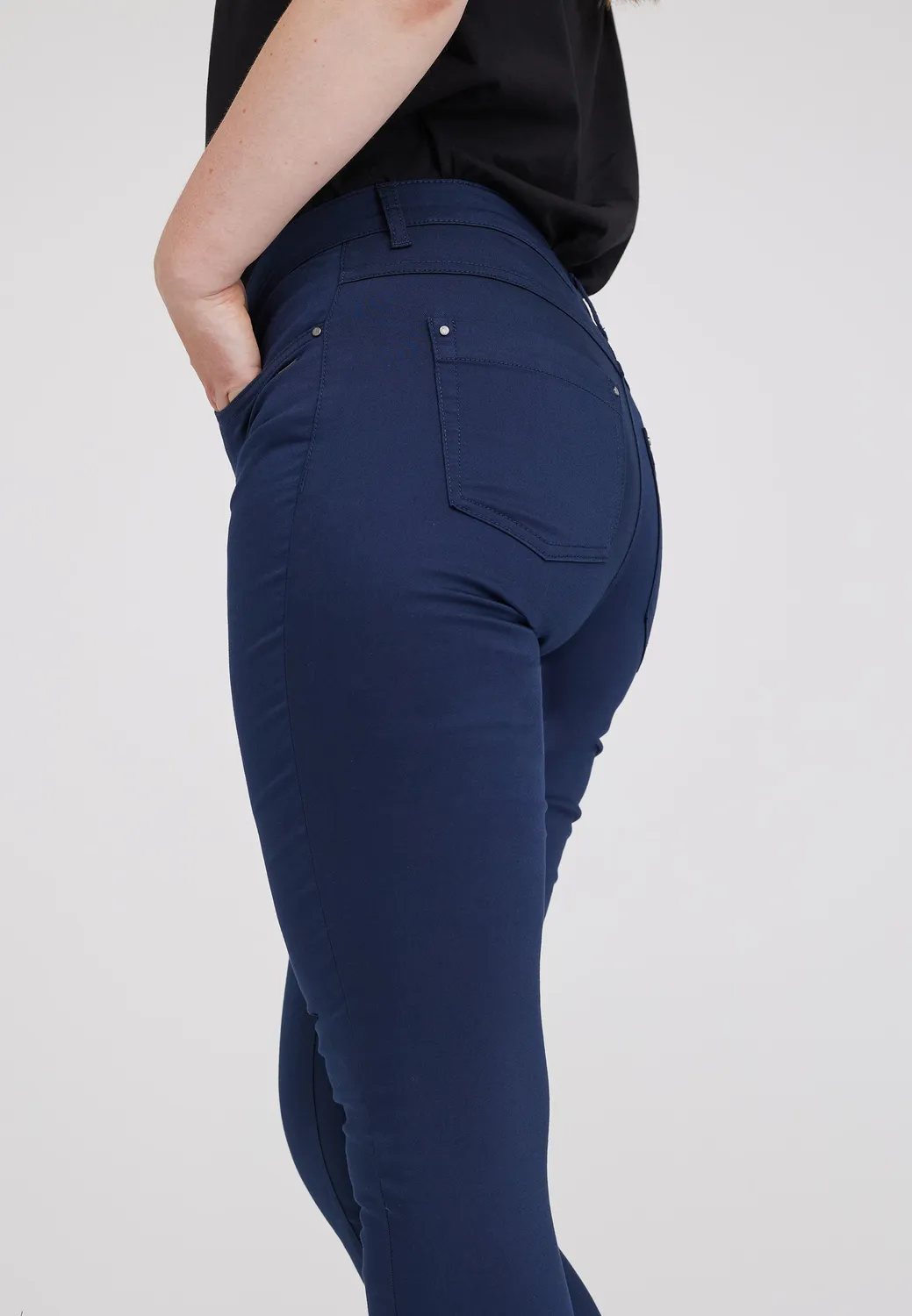 Laurie Laura Slim ML broek Navy stretch