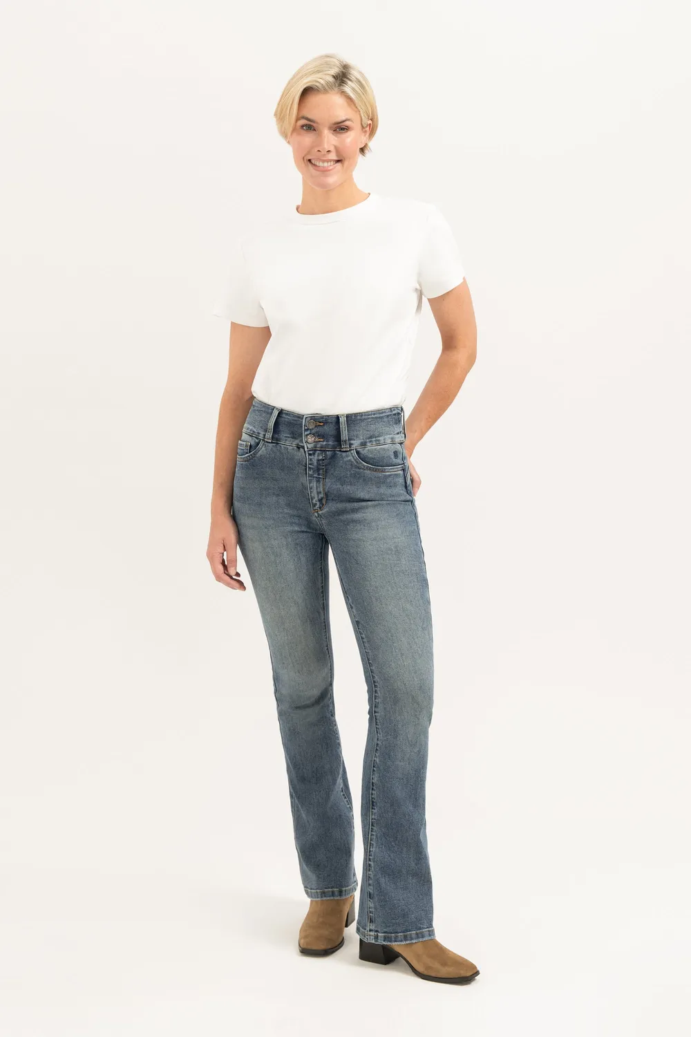 Florez Bodine Flared jeans Sophisticated Blue high waist