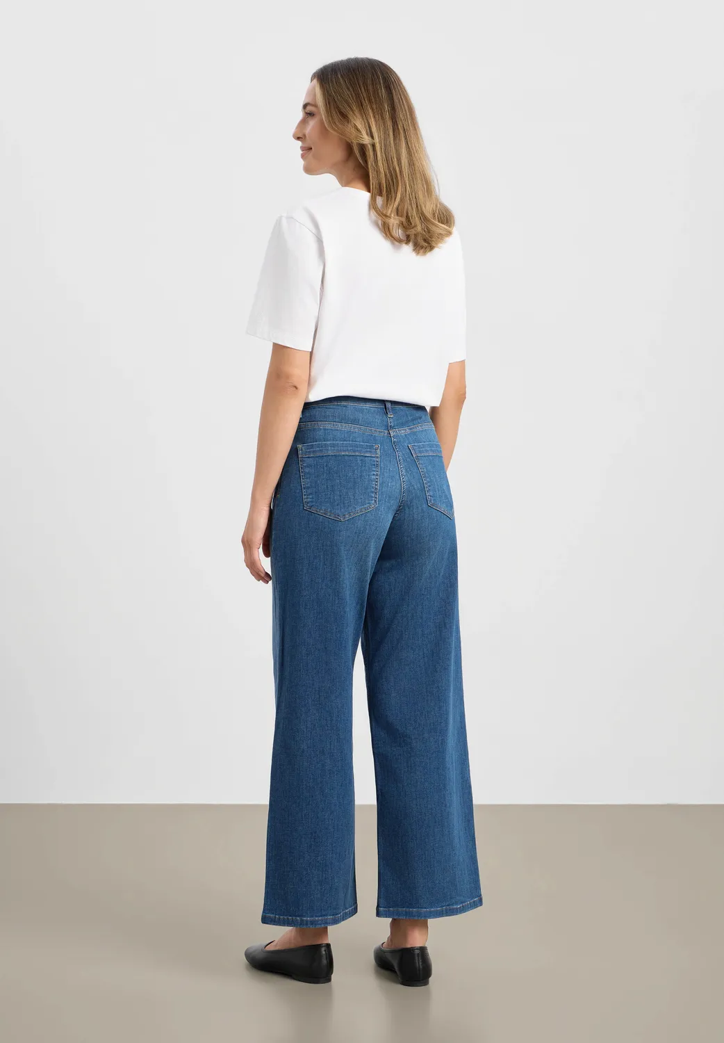 Laurie Carol Loose SL jeans Washed Blue Denim kort
