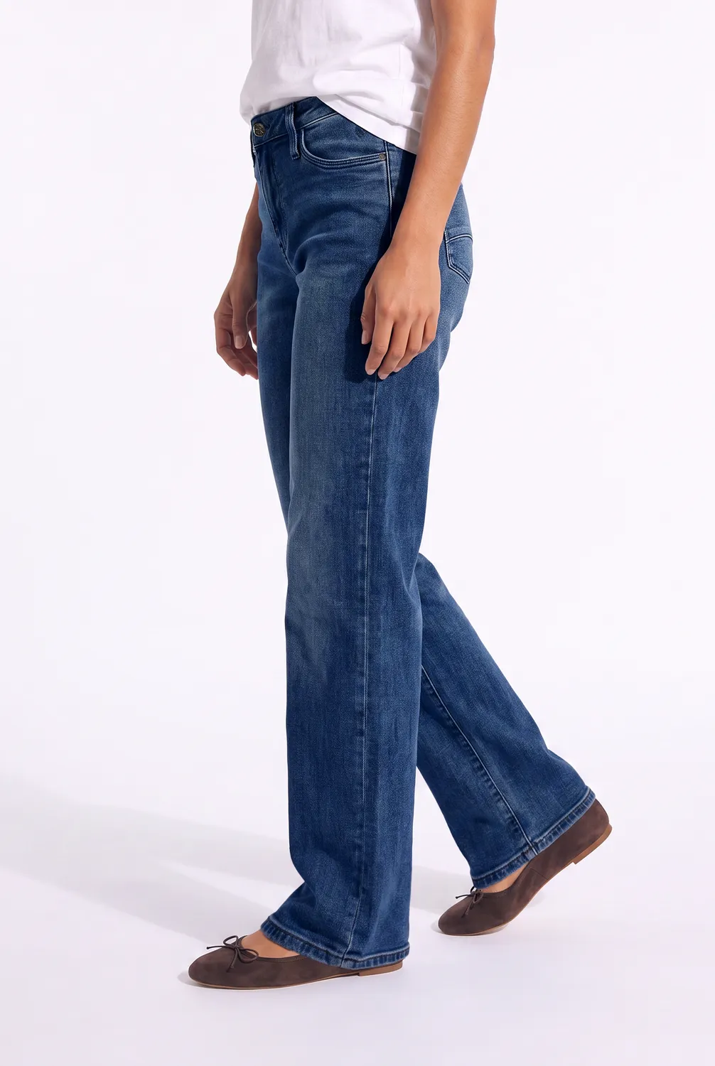 Florez Sophie Straight jeans sea blue mid-waist