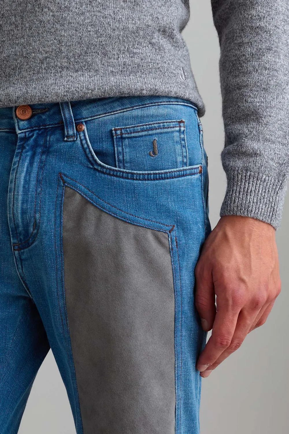 Jeckerson James skinny jeans lichtblauw alcantara