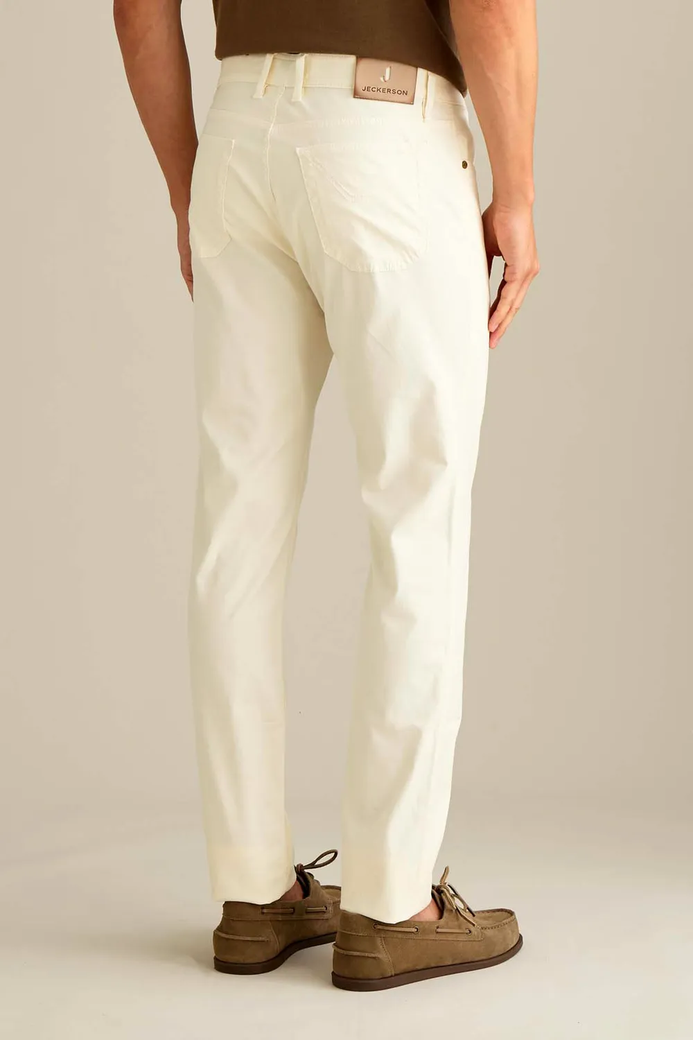 Jeckerson Jordan slim fit broek sneeuwwit katoen