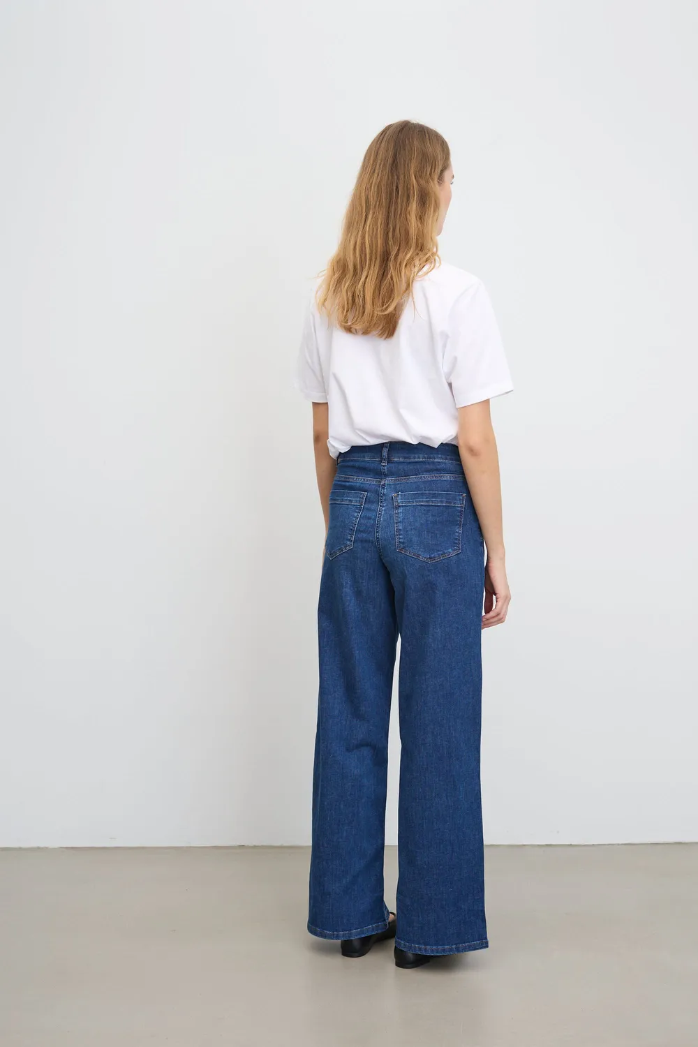 Laurie Carol Loose LL spijkerbroek washed blue lange lengte