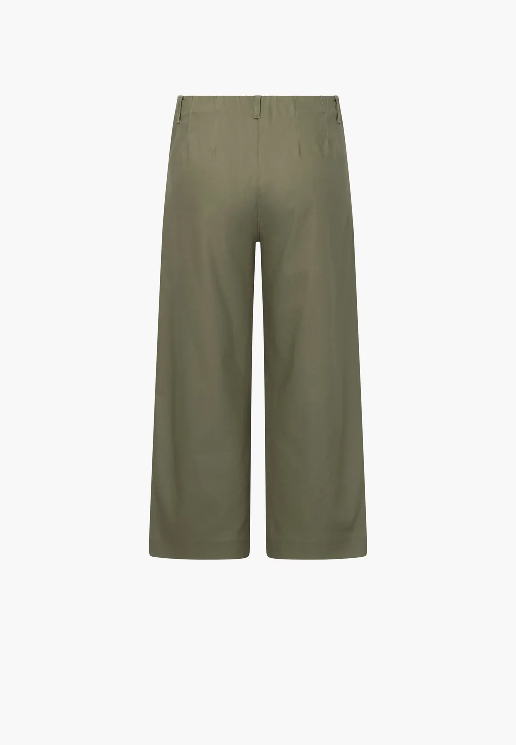 Laurie Donna Loose Crop damesbroek Khaki cropped stretch