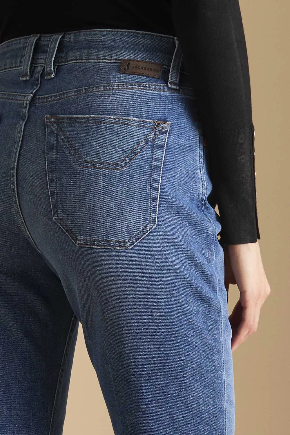 Jeckerson Jacqueline slim fit damesjeans blauw