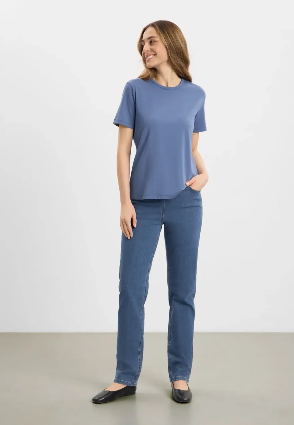 Laurie Amanda T-Shirt SS shirt blauw modal