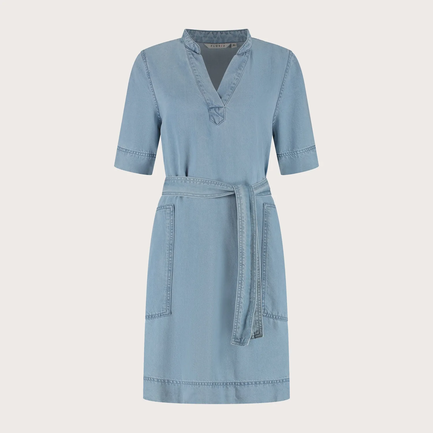 Florez Kayley midi-jurk lichtblauw Tencel