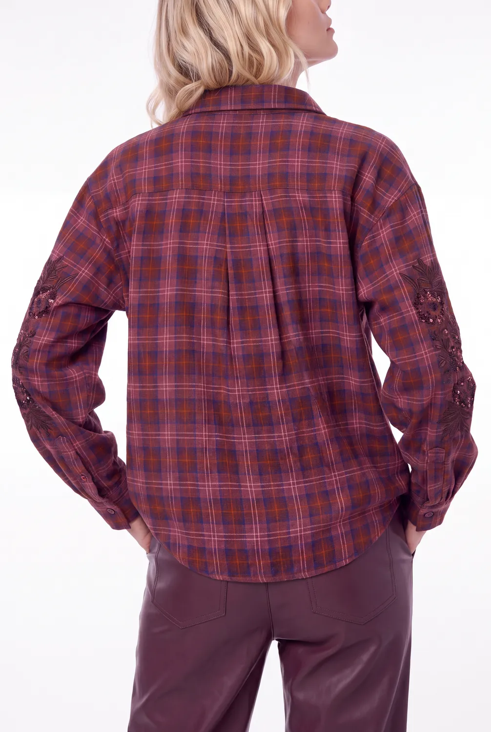 Florez Scotie blouse Checked Burgundy ruit