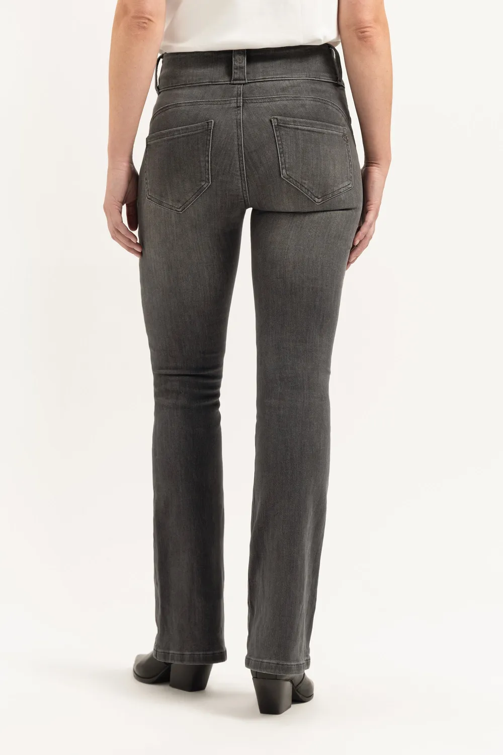 Florez Bodine Flared jeans grijs high waist