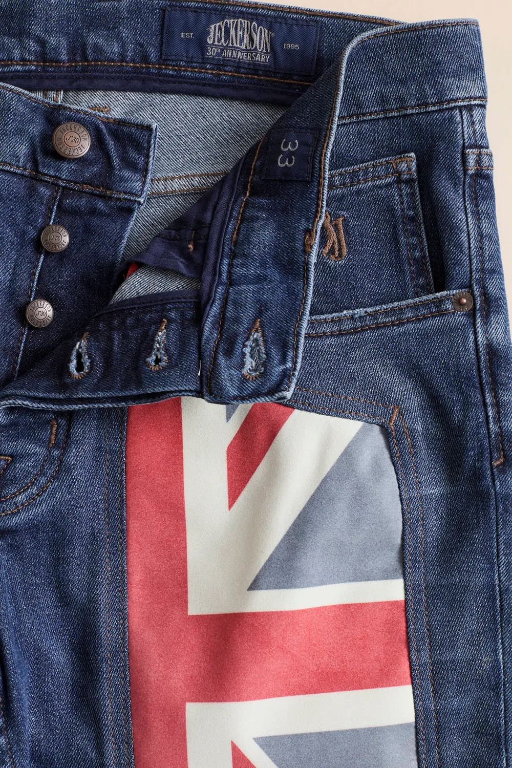 Jeckerson Anniversary Slim Fit Jeans Blauw UK Patch