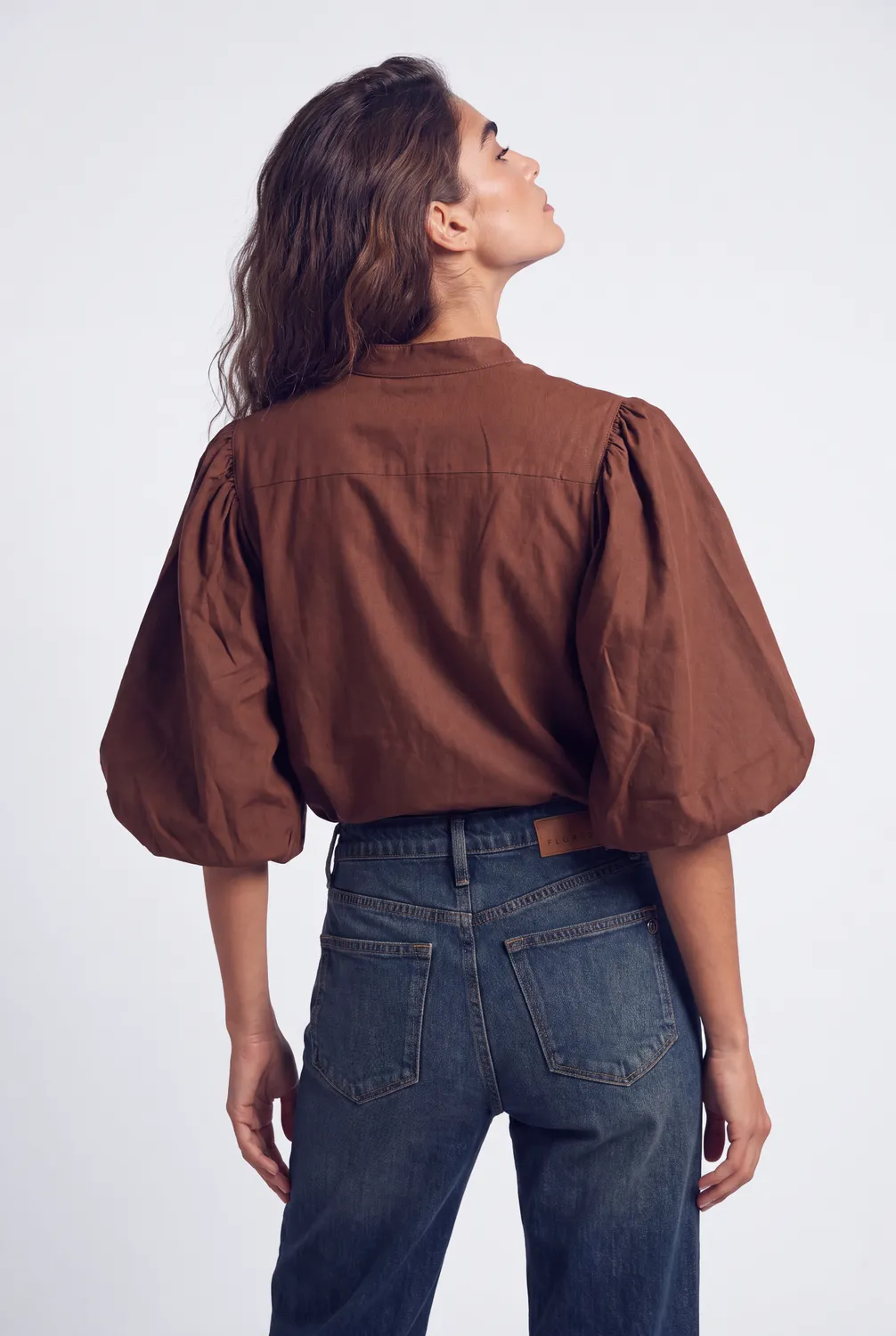 Florez Bibi blouse Russet Brown pofmouw