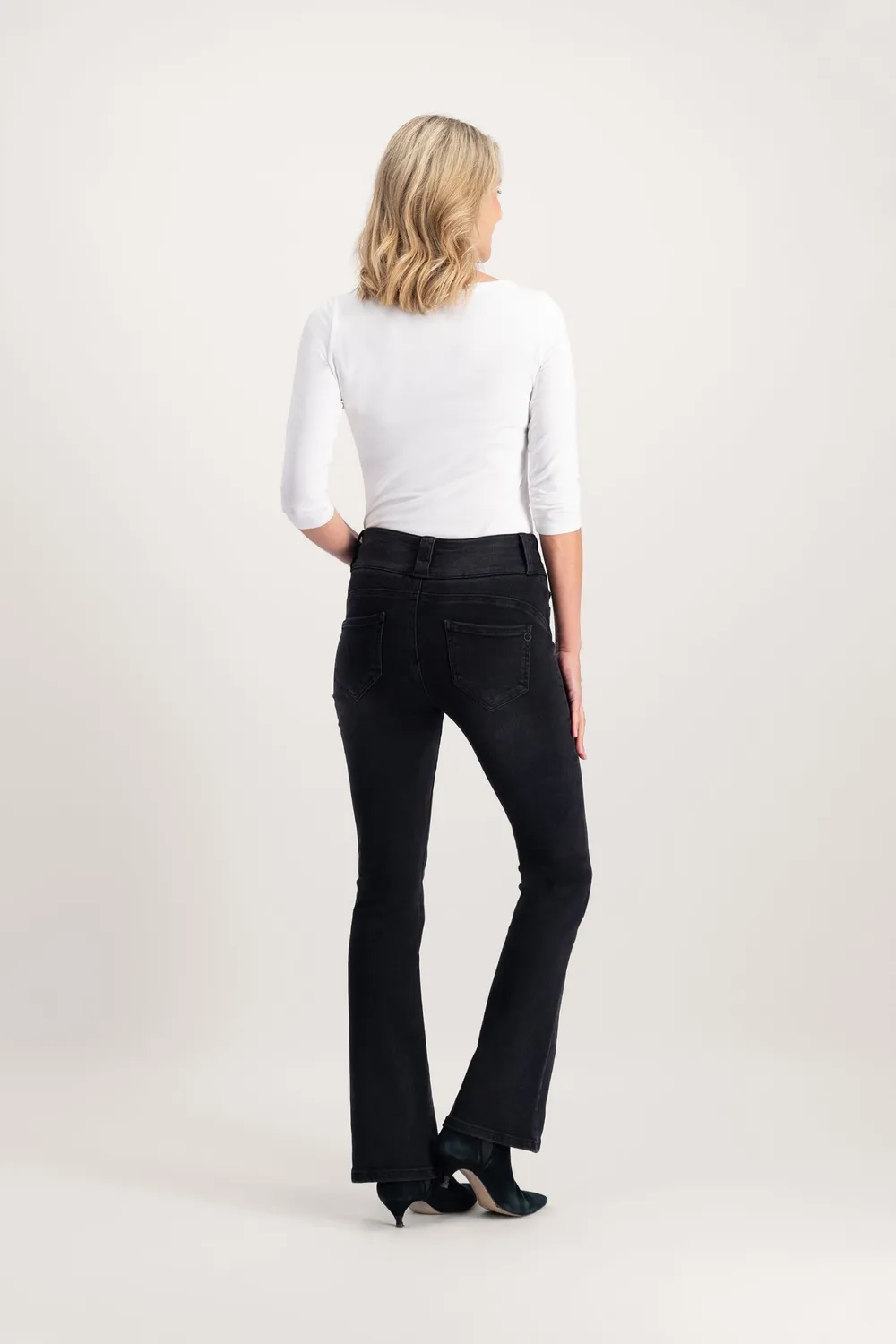 Florez Bodine Flared jeans zwart high waist