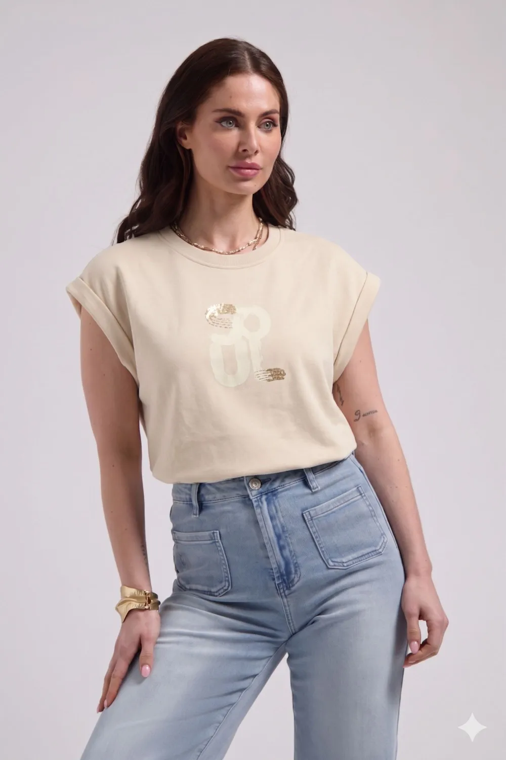 Florez Bella T-shirt Urban taupe beige tricot