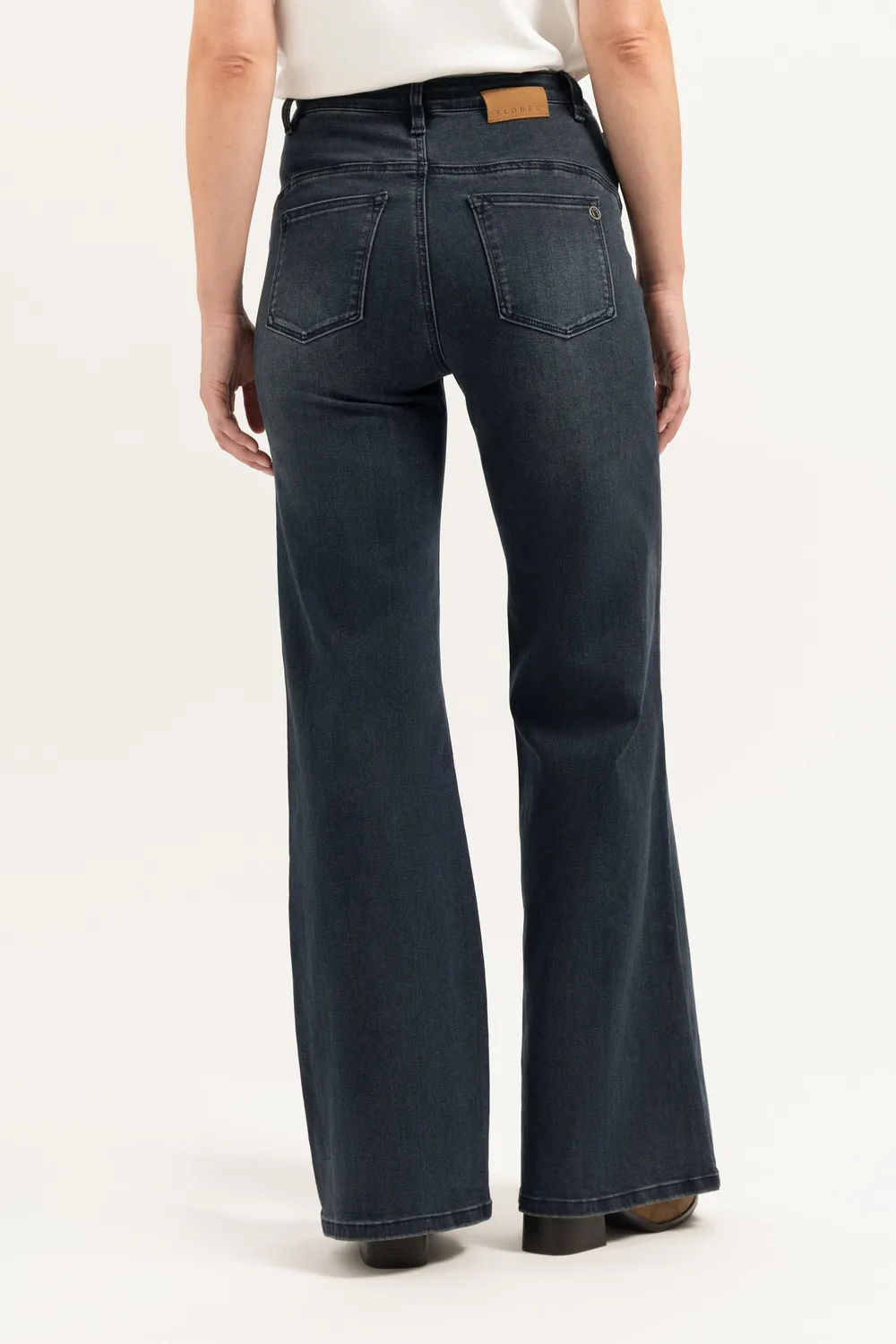 Florez Ana Flared jeans indigo blue hoge taille