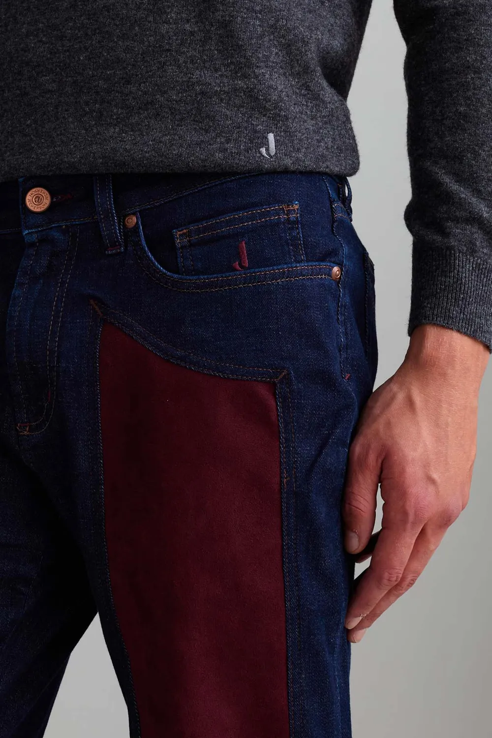 Jeckerson James skinny jeans donkerblauw alcantara