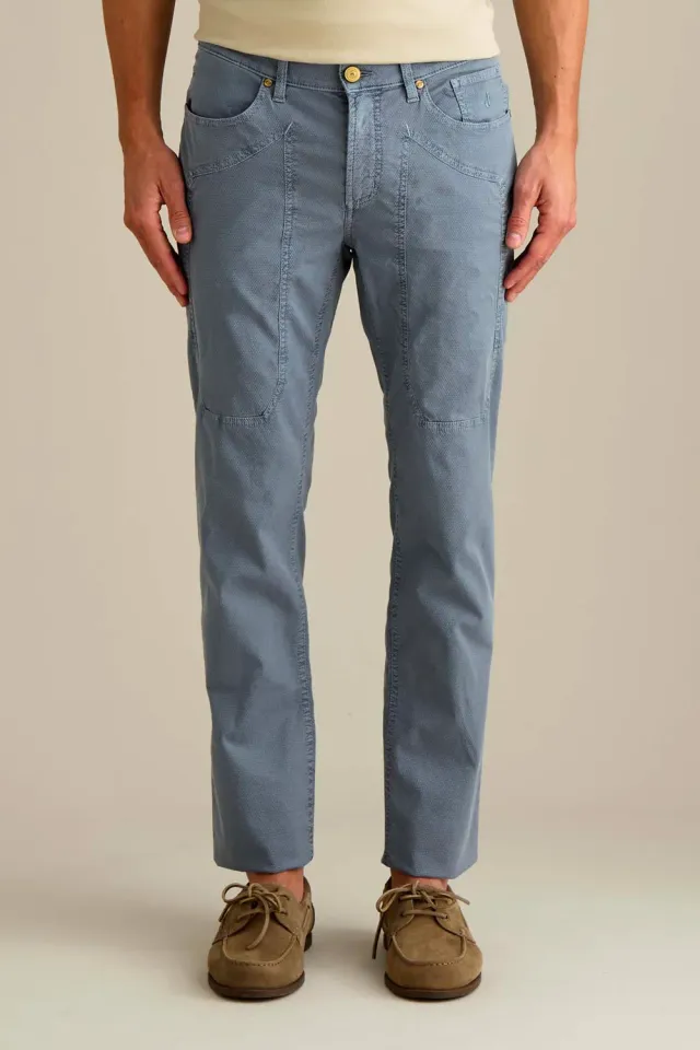 Jeckerson John slim fit chino blauw velvet stuoia