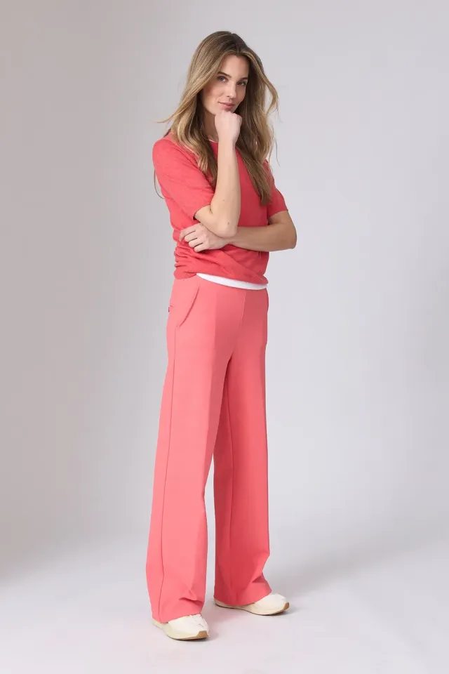Corel Lilly Wide Uni Sport broek coral stretch