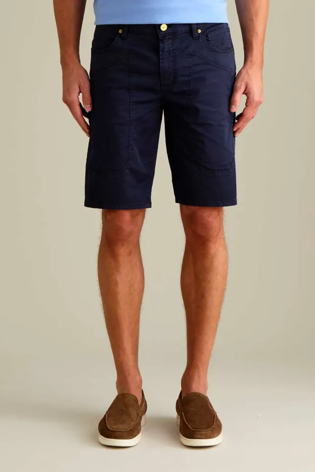 Jeckerson Jayden bermuda donkerblauw slim fit katoen