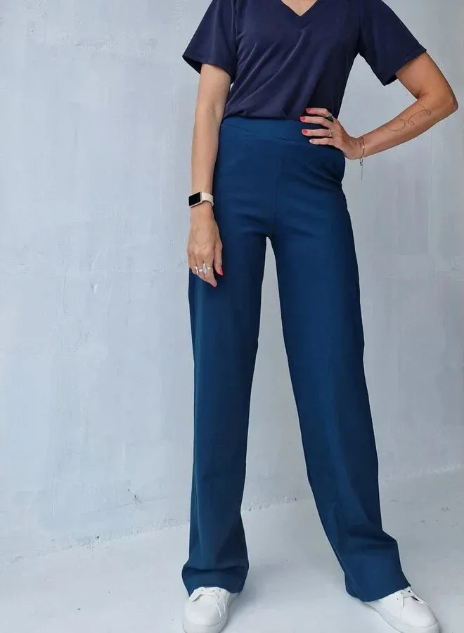 Langeleggings Extra Lange Wide Leg Broek Petrol Stretch 34 36