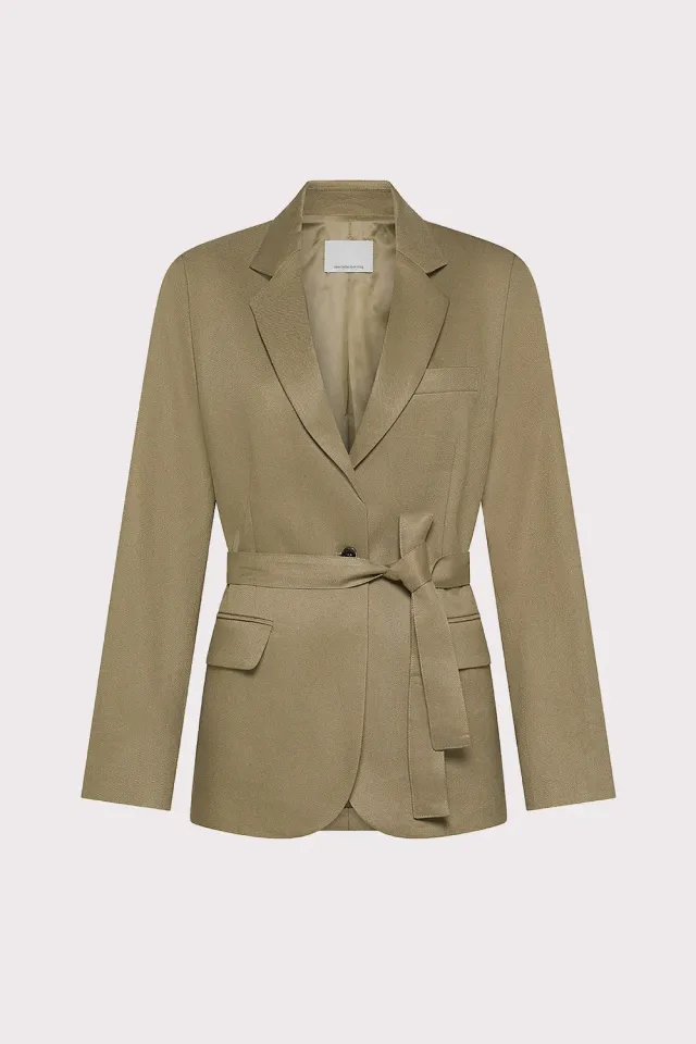 Nine In The Morning Agnese Blazer Dames Camel Linnen